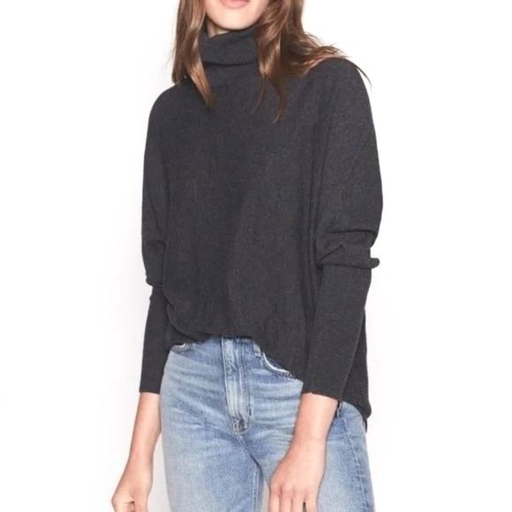 Joie Aydin Wool Cashmere Dolman Sleeve Turtleneck Sweater Size M Gray Knit Cozy‎